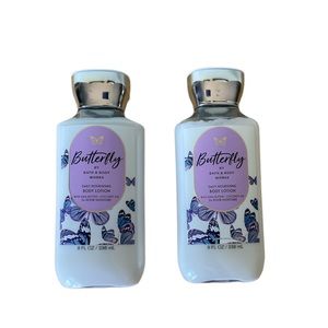 Bath & Body Works Butterfly (Raspberries,Vanilla) Body Lotion Shea Vitamin E x2
